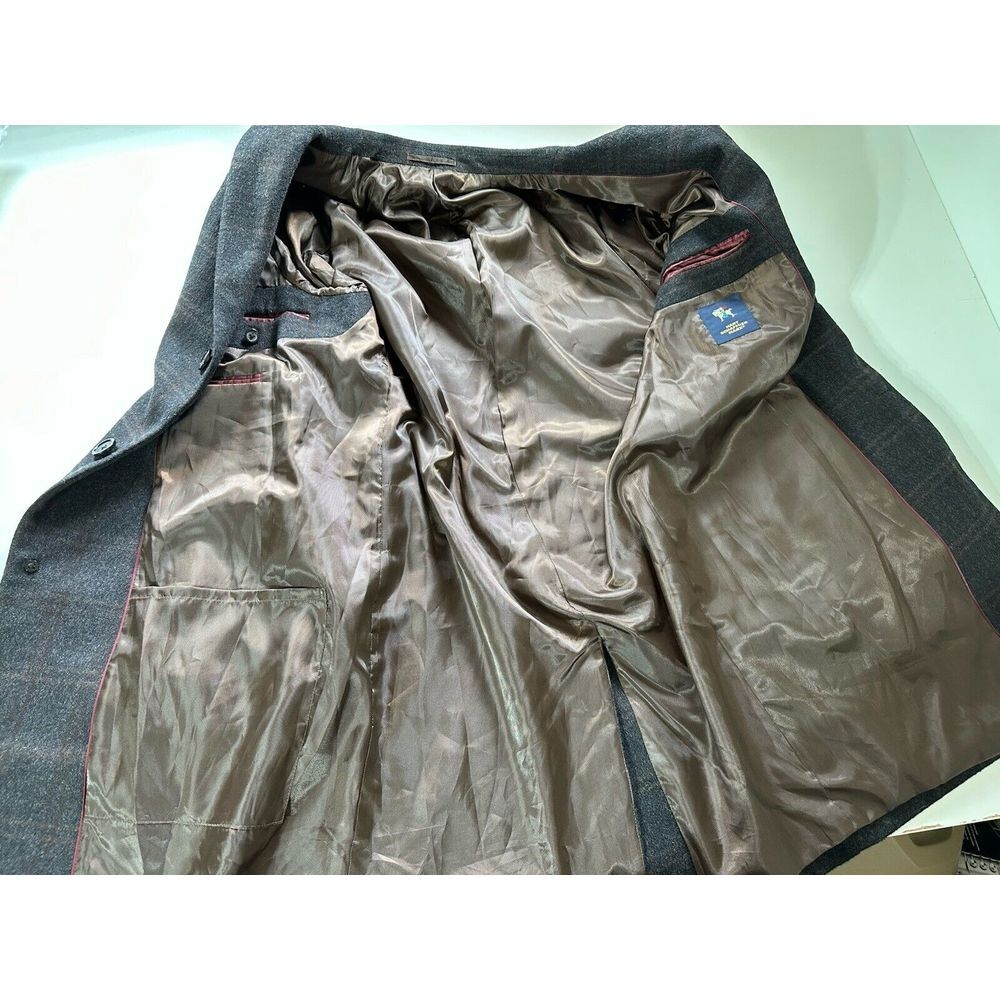 Hart Schaffner Marx Luxurious Wool Blend Over Coat 40L Windowpane‎ - Picture 12 of 14